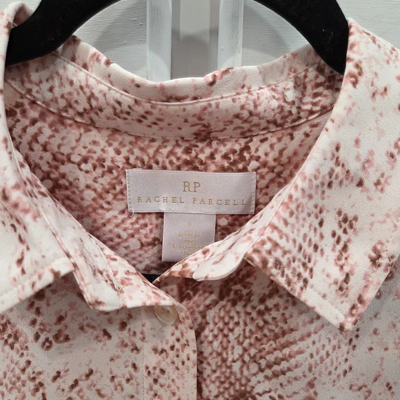 RACHEL Rachel Roy Pink Snake-Print Button-Up Blouse - Picture 4 of 6